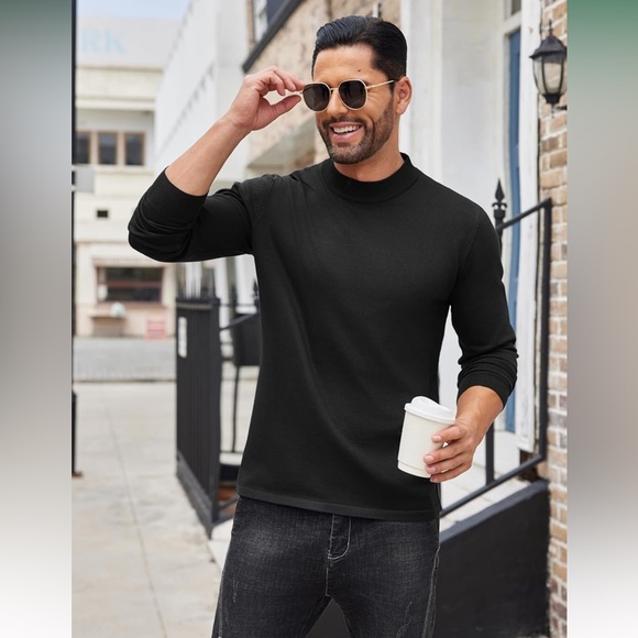 NWT COOFANDY Mock Turtleneck Long Sleeve SAW WE Lightweight Pullover Sweater - Picture 3 of 14